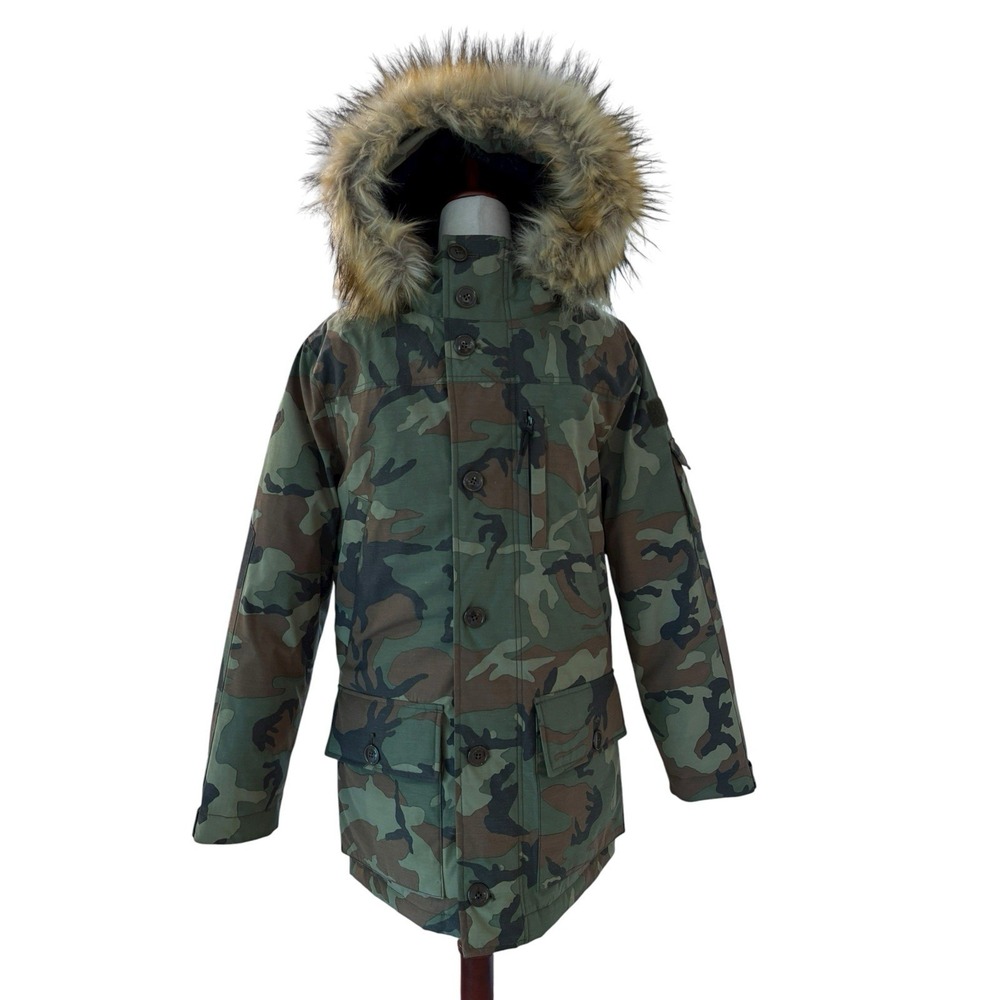 Jcrew Nordic Down Parka Thinsulate Sherpa Lined Good Faux Fur Hood Trim Men's XS